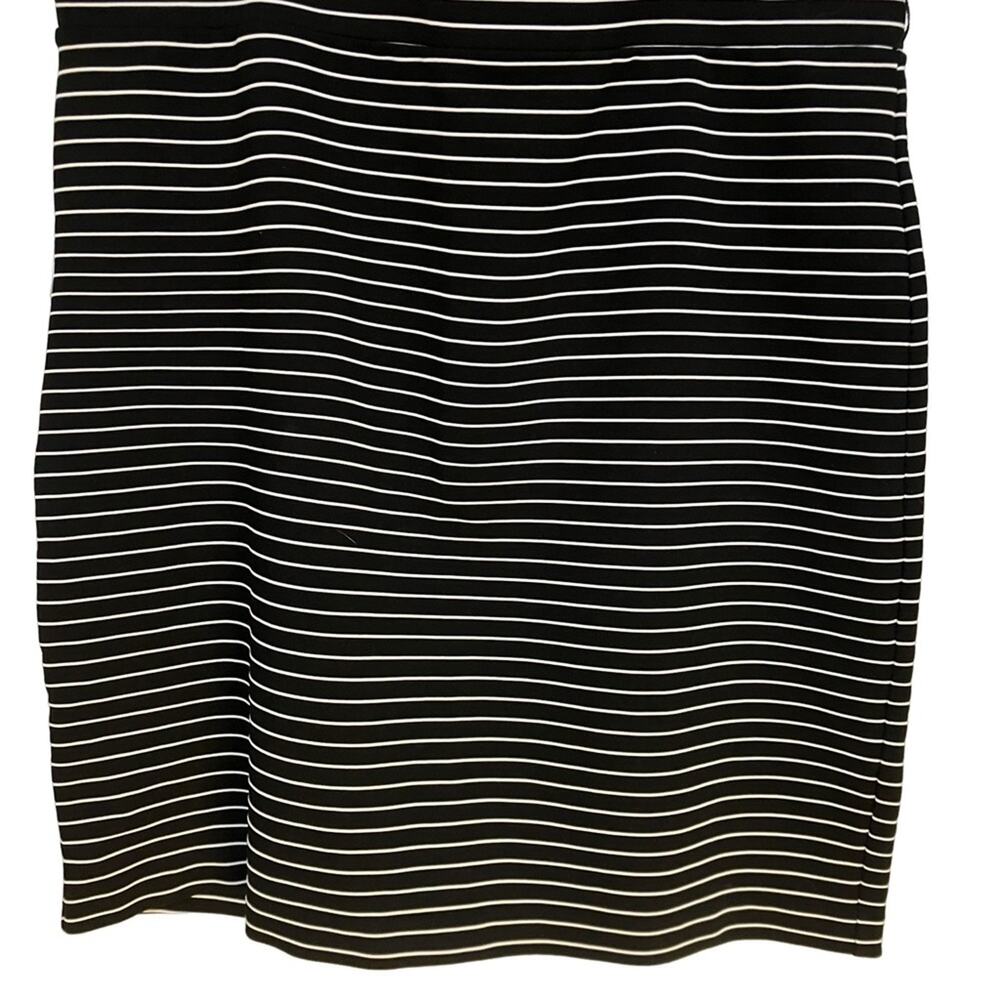 Loft Black and White Striped Skirt L